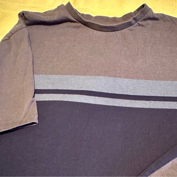 Men's HB X short sleeve Tshirt striped with 3 shades of blues - Picture 2 of 5